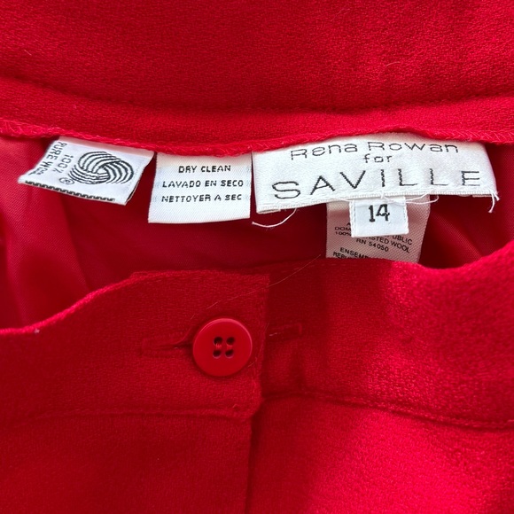 Rena Rowan for Saville Red Wool Pants Size 14 - Picture 2 of 3